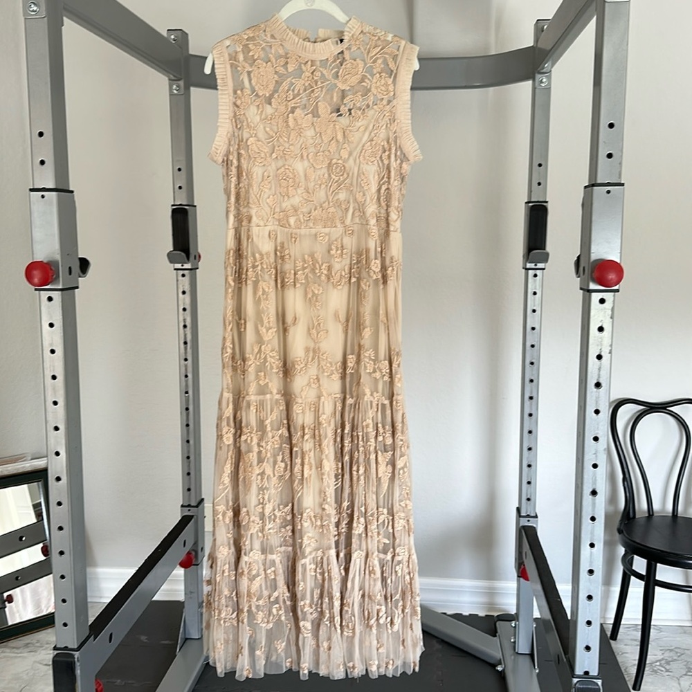 Tolani Relle Dress Beige Medium New